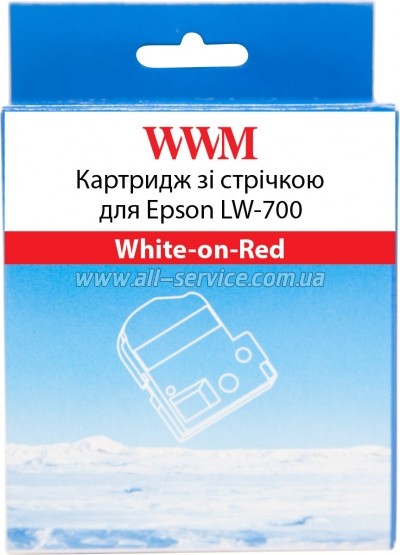 �������� WWM ��� Epson LW-700 24mm � 8m White-on-Red (WWM-SD24R)