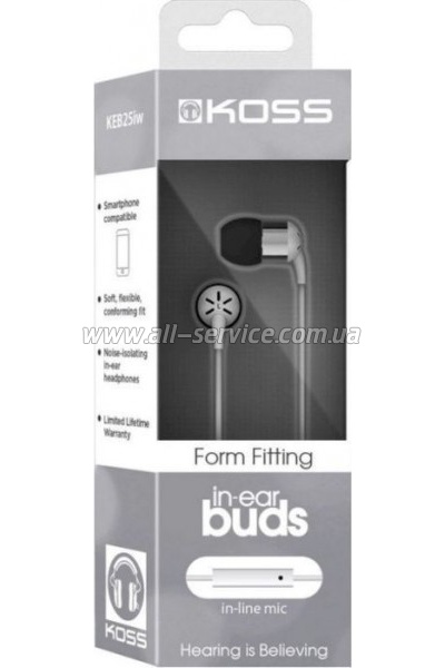  Koss KEB25iW In-Ear Mic White (189650.101)