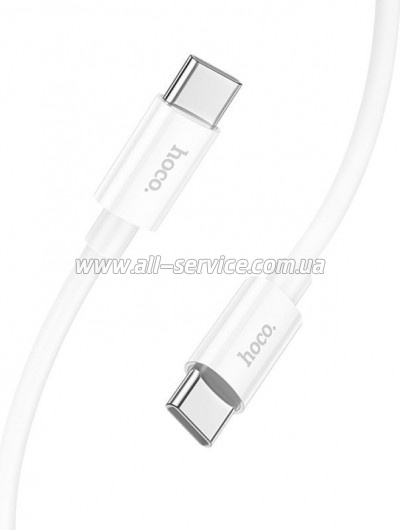 ���� ������ USB-C to USB-C 1.0m Magic silicone PD 60W X87 white HOCO (6931474783264)
