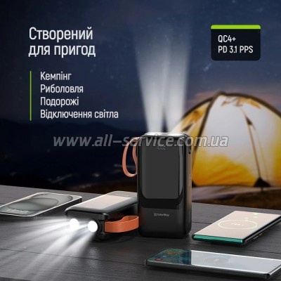 ������� ������������� ColorWay 30000mAh PowerHub PD 22.5W Black (CW-PB300LP07BK)