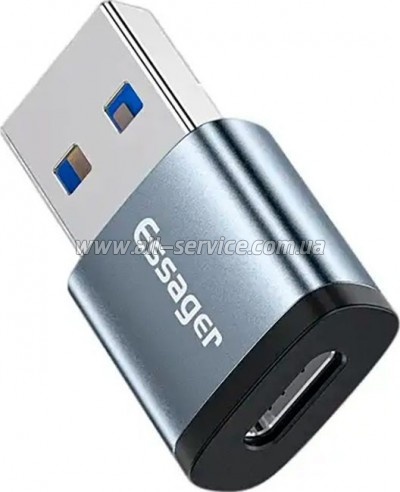 ������� USB 3.0 AM to USB-C F gray Essager (EZJCA-SRB0G)