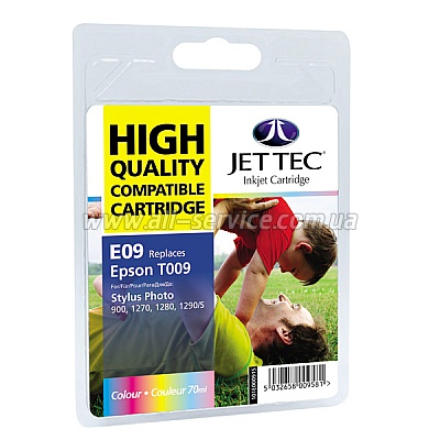 Картридж EPSON Stylus Photo 1270 Colour + 30% (110E000915) E09 Jet Tec Картридж EPSON Stylus Photo 1270 Colour + 30% (110E000915) E09 Jet Tec