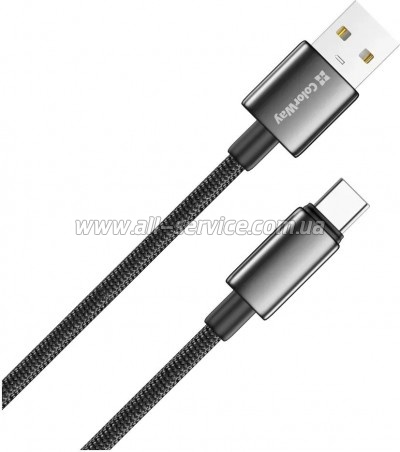 ���� ������ USB 2.0 AM to USB-C 2.0m 3A zinc alloy braided black ColorWay (CW-CBUC099-BK)