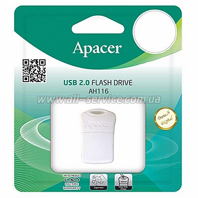  Apacer 32GB AH116 Black USB 2.0 (AP32GAH116B-1)