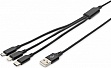���� ������ USB 2.0 AM to Lightning + Micro 5P + USB-C 1.0m charge only Digitus (AK-300160-010-S)