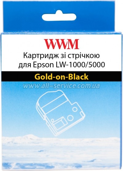 �������� WWM Epson LW-1000/ 5000 36mm � 8m Gold-on-Black (WWM-SC36KZ)