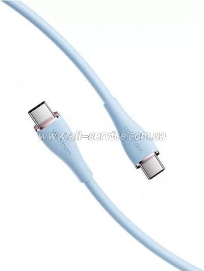 ���� ������ USB-C to USB-C 1.0m USB2.0 100W (20V/5A) Light Blue Silicone Vention (TAWSF)