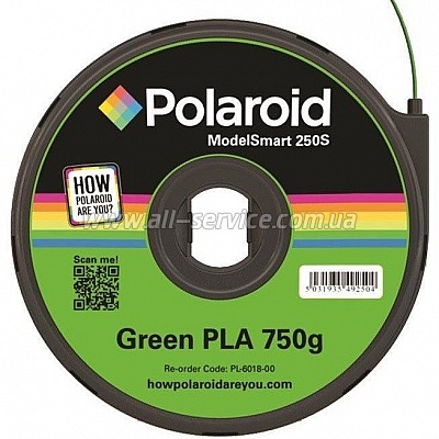 Картридж с нитью Polaroid 1.75мм/0.75кг PLA, зеленый (3D-FL-PL-6018-00) Картридж с нитью Polaroid 1.75мм/0.75кг PLA, зеленый (3D-FL-PL-6018-00)