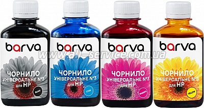 Комплект чернил Barva HP Universal №3 B/C/M/Y 4х180г (HU3-180-MP) Комплект чернил Barva HP Universal №3 B/C/M/Y 4х180г (HU3-180-MP)