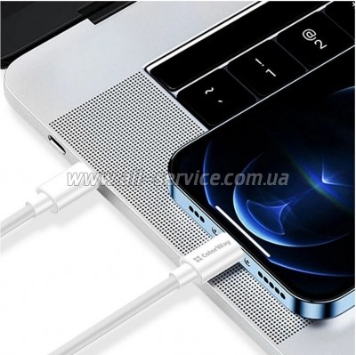���� ������ USB-C to USB-C 2.0m 5A 100W zinc alloy braided white ColorWay (CW-CBPDCC099-WT)