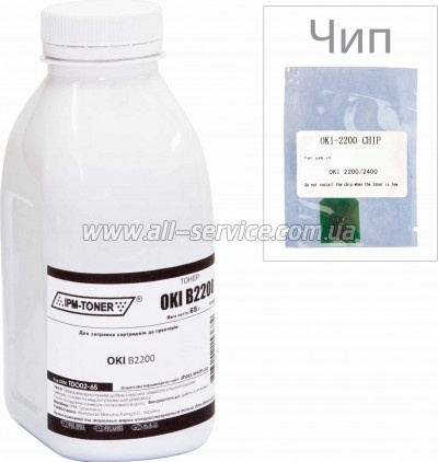 Тонер + чип WWM OKI B2200 / 2400 бутль 65г (TDO02-65-CH) Тонер + чип WWM OKI B2200 / 2400 бутль 65г (TDO02-65-CH)