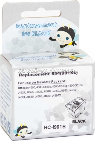 �������� MicroJet �901XL HP Officejet 4580/ 4660 ������ CC654AE Black (HC-I901B)