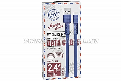 ������ Remax Armor Series Type-C 1m, blue (RC-116A-BLUE)