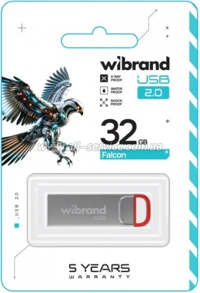  Wibrand 32GB Falcon Silver-Red USB 2.0 (WI2.0/FA32U7R)
