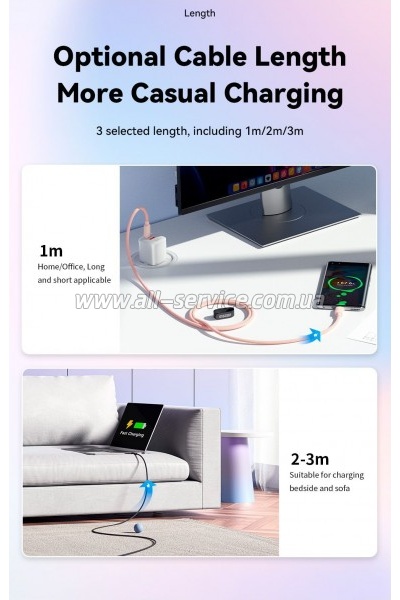 ���� ������ USB-C to USB-C 1.0m 100W white Essager (EXCTT1-WL02-P)