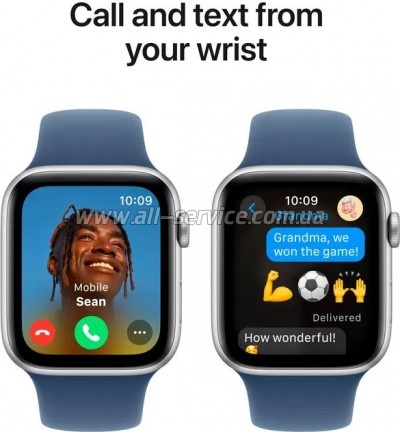 - Apple Watch SE 2024 GPS 40mm Silver Aluminium Case with Denim Sport Band - M/L (MXED3QH/A)