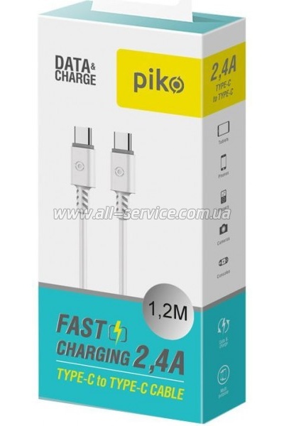 ���� ������ USB-C to USB-C 1.2m CB-TT11 white Piko (1283126504020)