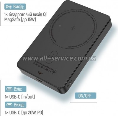 ������� ������������� ColorWay 10000mAh PD 22.5W Black (CW-PB100LPA1BK-WPDD)