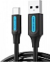 ���� ������ USB 2.0 AM to USB-C 0.5m 5.0A 25W PVC black Vention (CORBD)