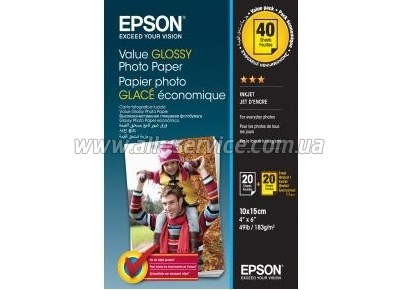 Epson 100mmx150mm Value Glossy Photo Paper 220 . (C13S400044)