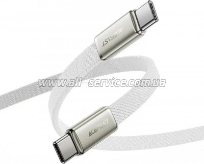 ���� ������ USB-C to USB-C 1.2m 60W 3A nylon white Acefast (6974316286257)