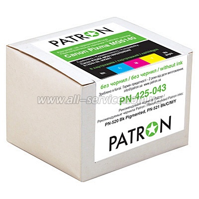 Перезаправляемый картридж CANON PIXMA MG5140 (Комплект 5 шт) (PN-425-043) PATRON Перезаправляемый картридж CANON PIXMA MG5140 (Комплект 5 шт) (PN-425-043) PATRON