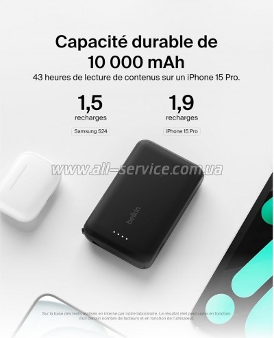 ������� ������������� Belkin 10000mAh, 20W, USB-C, Black (BPB021HQBK)