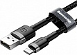 ���� ������ USB 2.0 AM to Lightning 2.0m Cafule 1.5A gray+black Baseus (CALKLF-CG1)