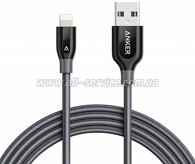 Кабель ANKER Powerline+ Lightning - 1.8м V3 (A8122HA1) Grey Кабель ANKER Powerline+ Lightning - 1.8м V3 (A8122HA1) Grey