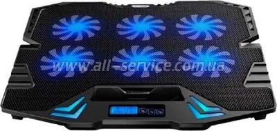    IceCoorel 10-17", 6*70mm 1800 RPM, 2*USB, + LCD, 365*297*30mm, Black (K8)