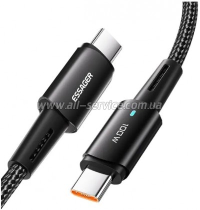 ���� ������ USB-C to USB-C 1.0m 100W black Essager (EXCTT1-CG01)
