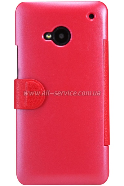  NILLKIN HTC ONE (M7)- Fresh Series Leather Case (Red)
