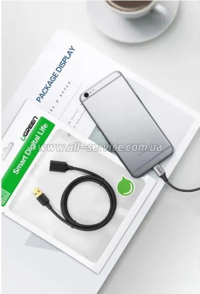 ���� ������ USB 3.0 AM/AF 1.5m US129 black Ugreen (30126)