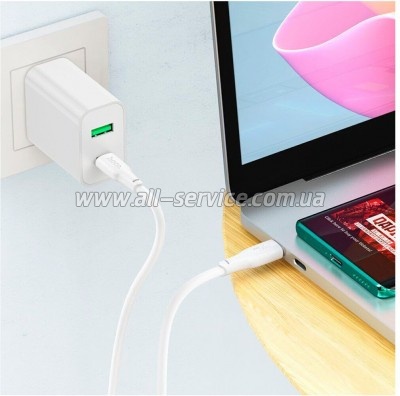 ���� ������ USB-C to USB-C 1.0m 240W TPE X93 white HOCO (6931474790736)