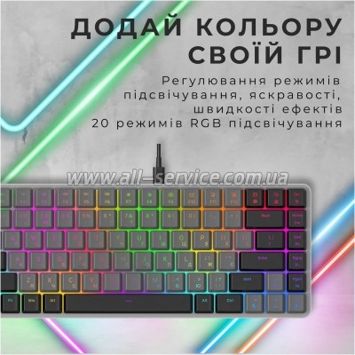  GamePro MK141R Red Swich Low Profile RGB USB Dark Gray (MK141R)