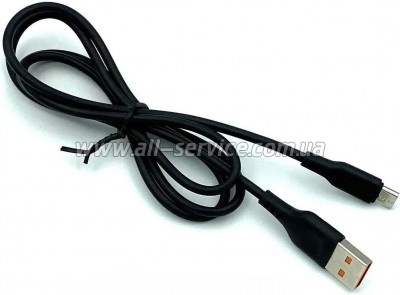 ���� ������ USB 2.0 AM to Micro 5P 1.0m 2.4A silicone black Denmen (DM-D01V-BK)