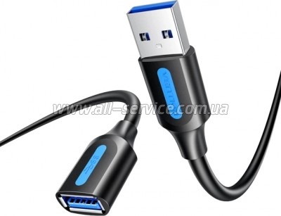 ���� ������ USB 3.2 AM/AF 1.5m 10Gbps PVC black Vention (CBOBG)