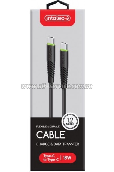 ���� ������ USB-C to USB-C 1.2m CBFLEXTT1 18W black Intaleo (1283126504082)