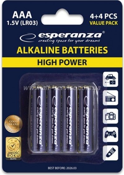 ��������� Esperanza AAA LR03 Alkaline * 8 (EZB104)