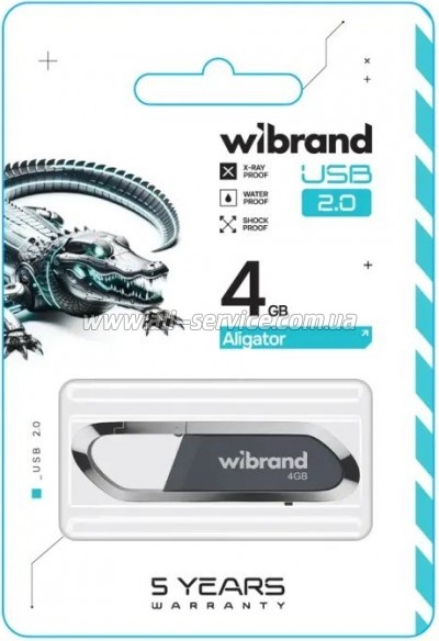 Wibrand 4GB Aligator Grey USB 2.0 (WI2.0/AL4U7G)