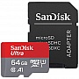   SANDISK microSDXC 64GB Ultra A1 C10 UHS-I + SD  (SDSQUAR-064G-GN6MA)
