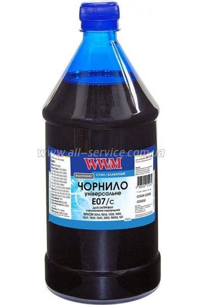 Чернила WWM для Epson Stylus C42/ C48/ C62 1000г Cyan Водорастворимые (E07/C-4) Чернила WWM для Epson Stylus C42/ C48/ C62 1000г Cyan Водорастворимые (E07/C-4)