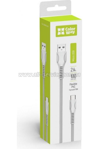 ���� ������ USB 2.0 AM to Micro 5P 1.0m line-drawing white ColorWay (CW-CBUM028-WH)