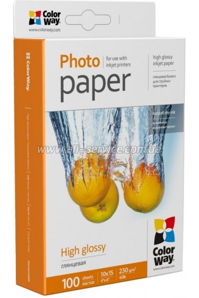 ���������� ColorWay glossy 230�/� 10x15 100� (PG2301004R)