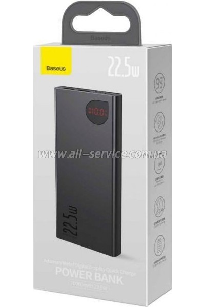   Baseus Adaman 10000mAh, PD QC/3.0/22,5W, black (PPAD070001)