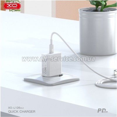 �������� ������� XO L126 20W USB-C PD White (L126_White)