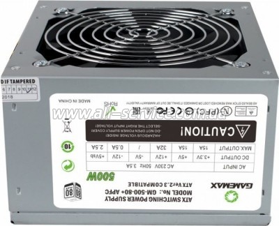   Gamemax 500W (GM-500 80+ APFC)