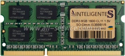     SoDIMM DDR3 8GB 1600 MHz INTELIGENTES (IS3BBB1/8)