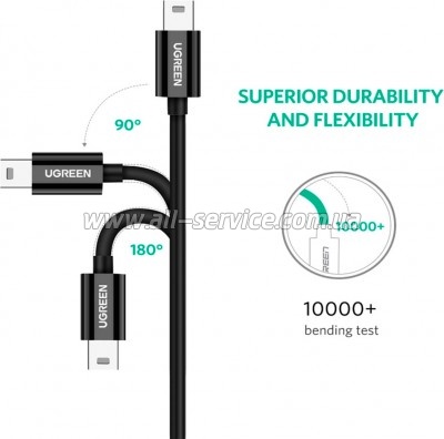 ���� ������ USB-C 2.0 AM to Mini 5P 1.0m US242 black Ugreen (50445)
