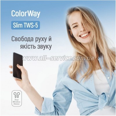 �������� ColorWay Slim TWS-5 Earbuds Black (CW-TWS5BK)